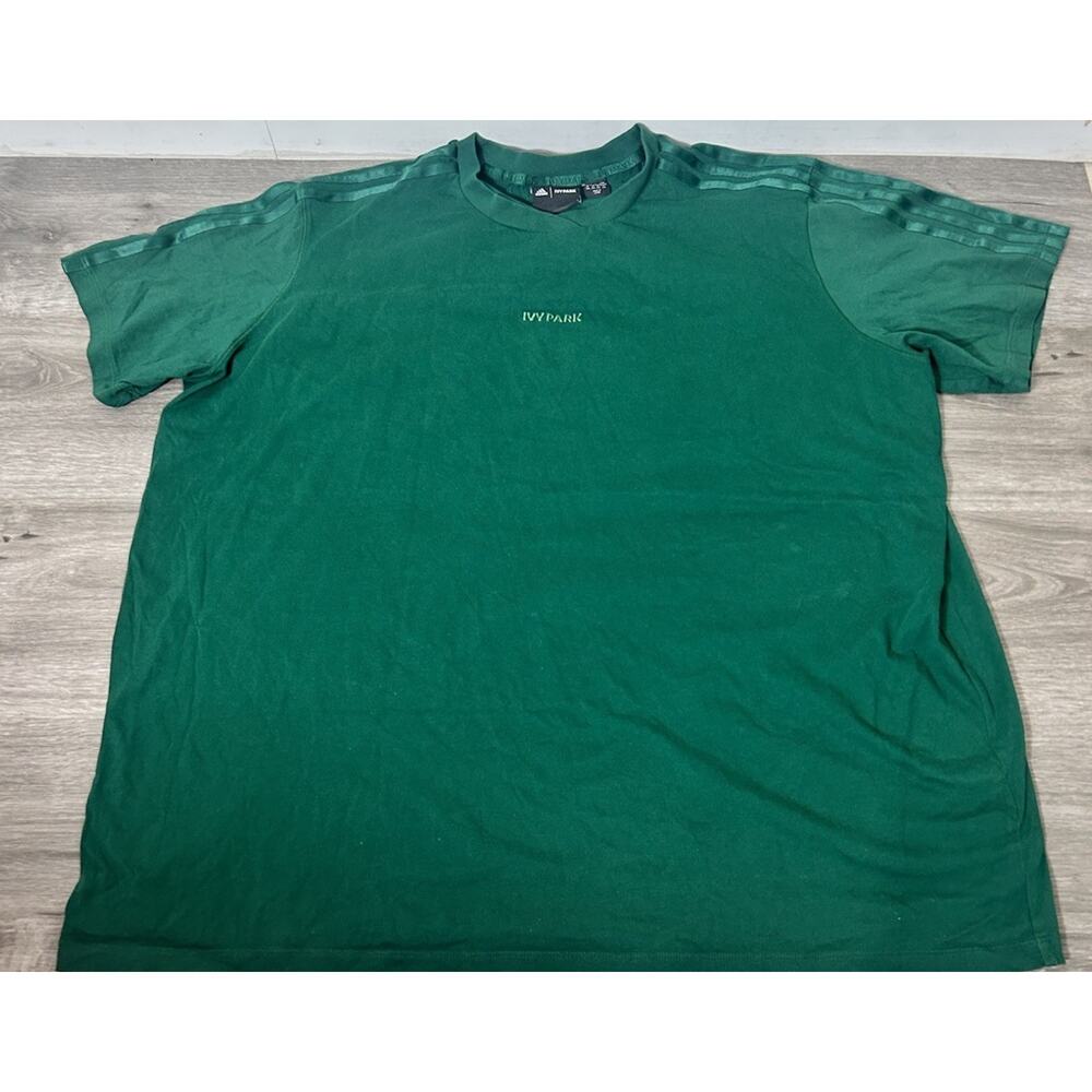 adidas IVY PARK Green Logo Cotton Crew Neck Short Sleeve Men's T-Shirt XXL